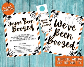 You&#39;ve Been Boozed | Printable Sign and Directions | Neighborhood & Friend Gift | Halloween Gift