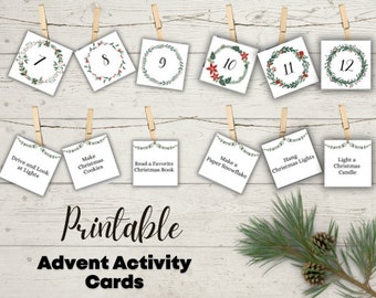 Advent Activity Cards | Countdown to Christmas | Holiday Activities for Kids | Download | Printable