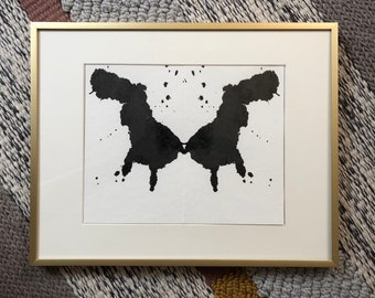 Rorschach-Inspired Handmade Ink Blot Art School Psychological Gift Clinic Art