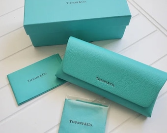 TIFFANY & Co. Sunglass Eyeglass Case LARGE Authentic Clamshell Glasses