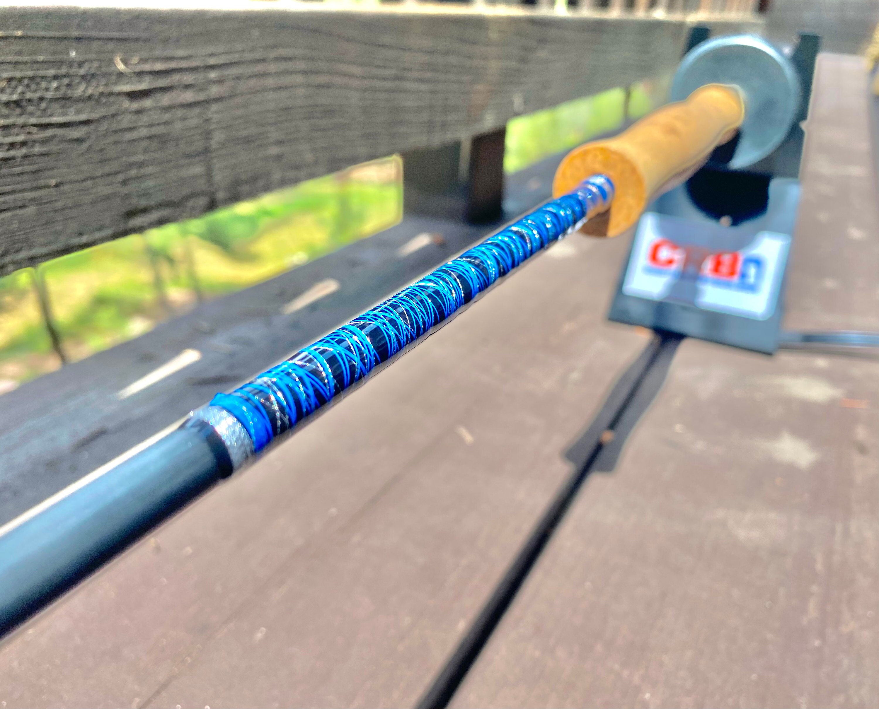 Nine Foot Fly Fishing Rod With Blue Diamond Design -  Canada