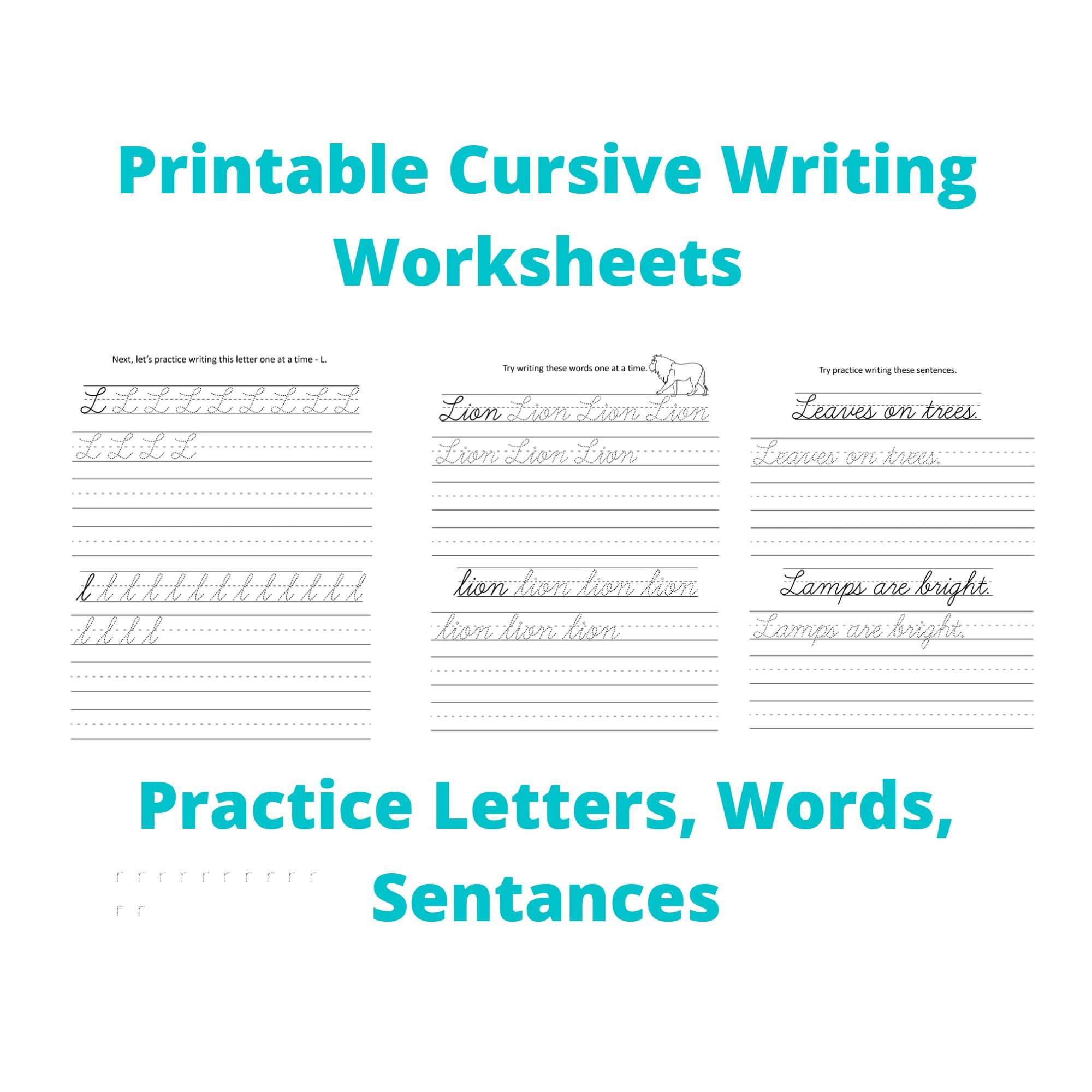Printable Cursive Writing Worksheets, Cursive Writing Practice Book ...