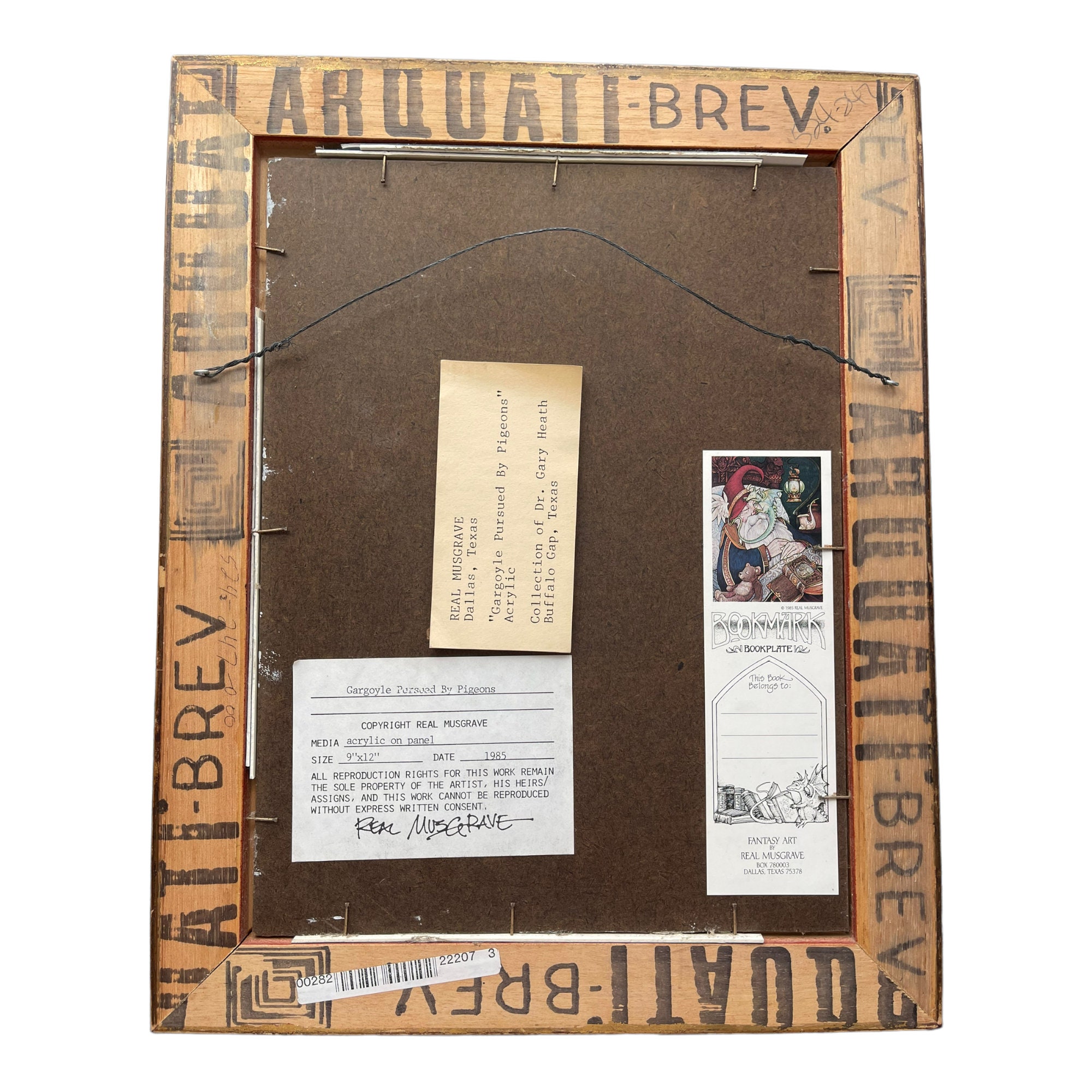 Original Real Musgrave Acrylic on Panel gargoyle Pursued by Pigeons