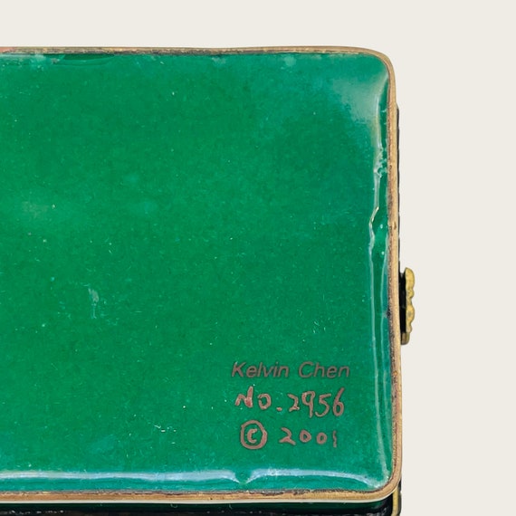 Kelvin Chen Vintage Enamel Hand Painted Copper Trinke… Gem