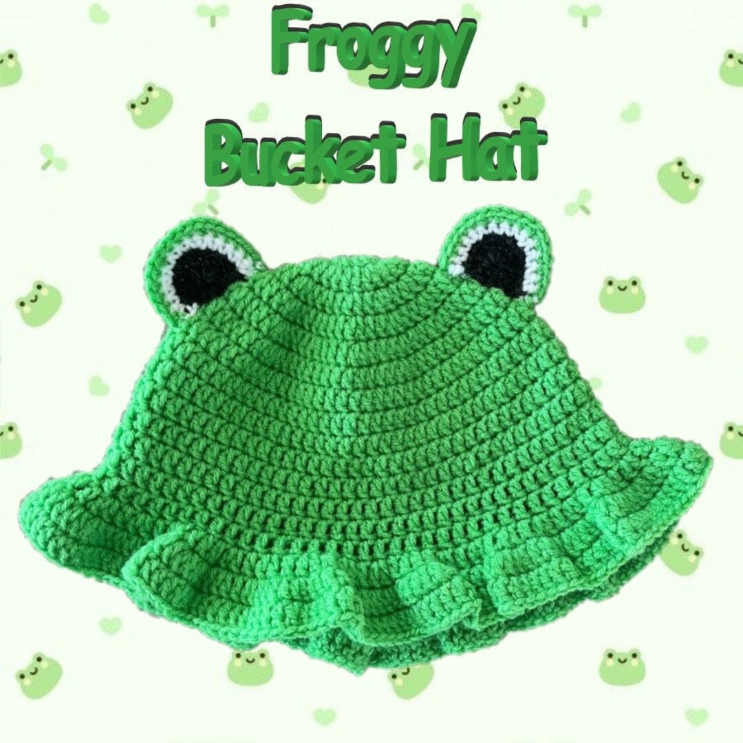 Froggy Hat Crochet Frog Bucket Hat Etsy