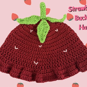Strawberry Bucket Hat - Crochet Bucket Hat
