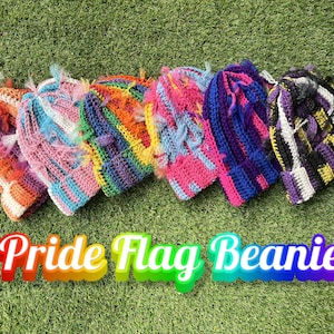 Pride Beanie - Crochet Pride Flag Beanie