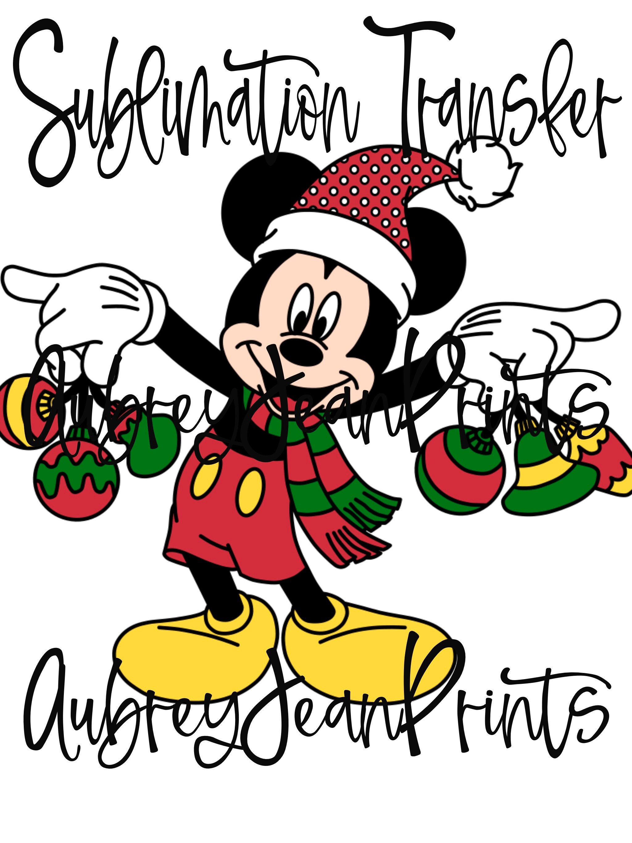 Santa Mickey Christmas Ornaments Sublimation Transfer Ready to - Etsy