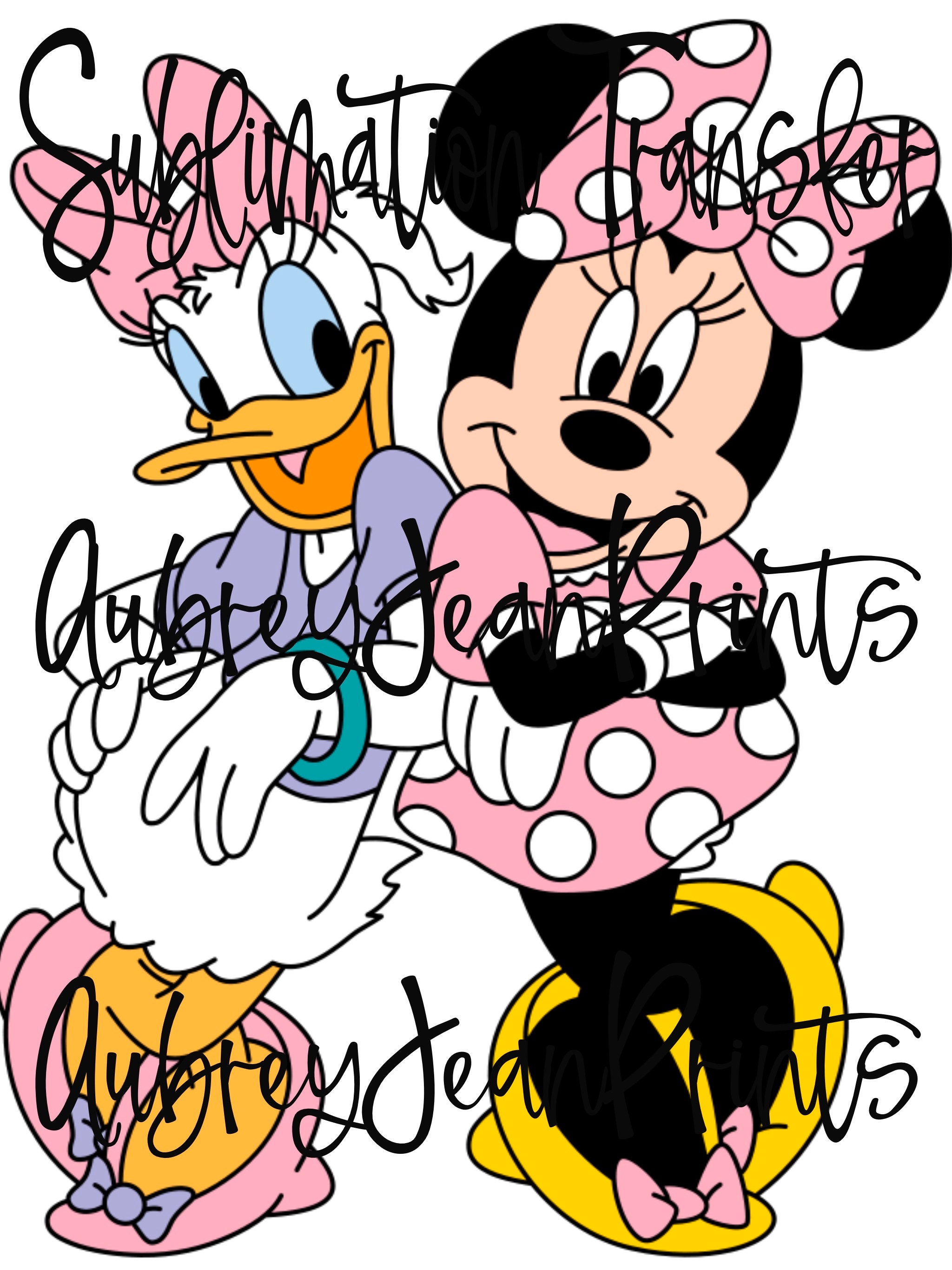 Minnie Mouse and Daisy Duck Transfer Ready to Press Heat Etsy