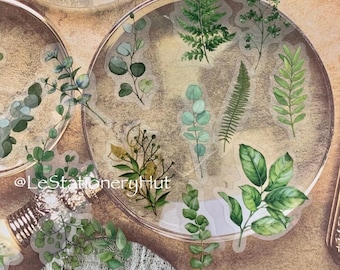 40pc Clear Plant Stickers, Botanical  Stickers, Plant Stickers, Transparent Stickers, Bullet Journal, Scrapbooking, Assorted Nature Stickers
