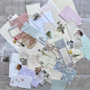 Mixed Pack 45pcs Journal Kit - Scrapbook Kit - Grab Bag - Card Making - Mystery Bag - Craft Supplies - Card Making - Stickers - Ephemera