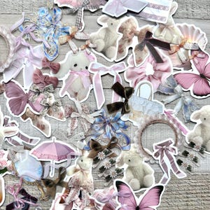 Stickers noeuds Stickers coquettes Stickers rubans Stickers ordinateur portable Stickers téléphone Lot de stickers mignons Stickers transparents
