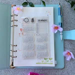 Tampon en caoutchouc | Timbre de journal | Timbres clairs | Timbre de calendrier | Accessoires de journal de planificateur