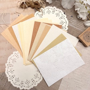 Mixed Paper Pack - Assorted Collage Paper - Texture Paper - Embossed Papers - Decorative Paper - Embellishment - Craft Paper - Scrapbooking