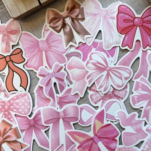 Bow Stickers Coquette Stickers  Ribbon Stickers  Pink Bow  Stickers Pack  Laptop Stickers  Phone Stickers  Cute Stickers  Stickers Set