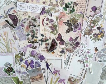 100pcs Vintage Style Journal Pack, Junk Journal Kit, Scrapbook Kit, Ephemera, Vintage, Collages, Scraps, Stickers, Vintage, Card Making