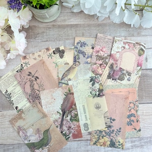 30 Pcs Vintage Junk Journal Pack  Paper  Scraps  Scrapbooking Paper  Ephemera Paper  Vintage  Journaling   Book Pages  Craft Paper  Collage