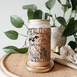 Sarcastic Iced Coffee Cup with Straw & Bamboo Lid - Funny Office Gift