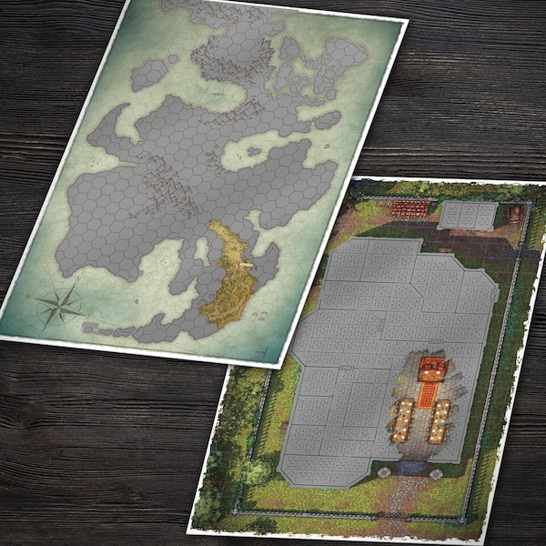 Dungeons and Dragons Scratch-off Map set para juegos de rol de lápiz y papel