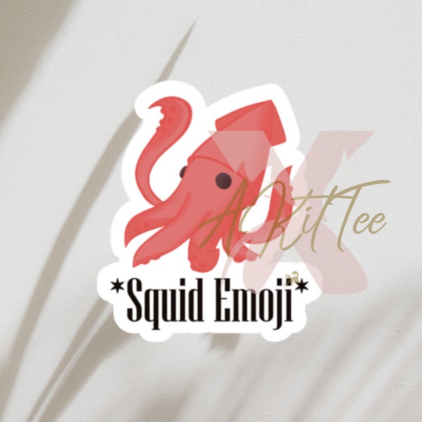 Squid Emoji Stickers || Stickers for e-reader || Cute Holo Animal Sticker