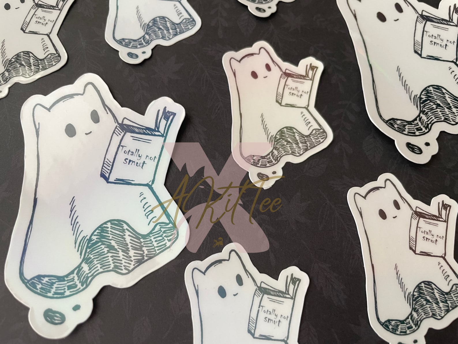 Smut Ghost Stickers Halloween Book Stickers Cat Ghost Etsy