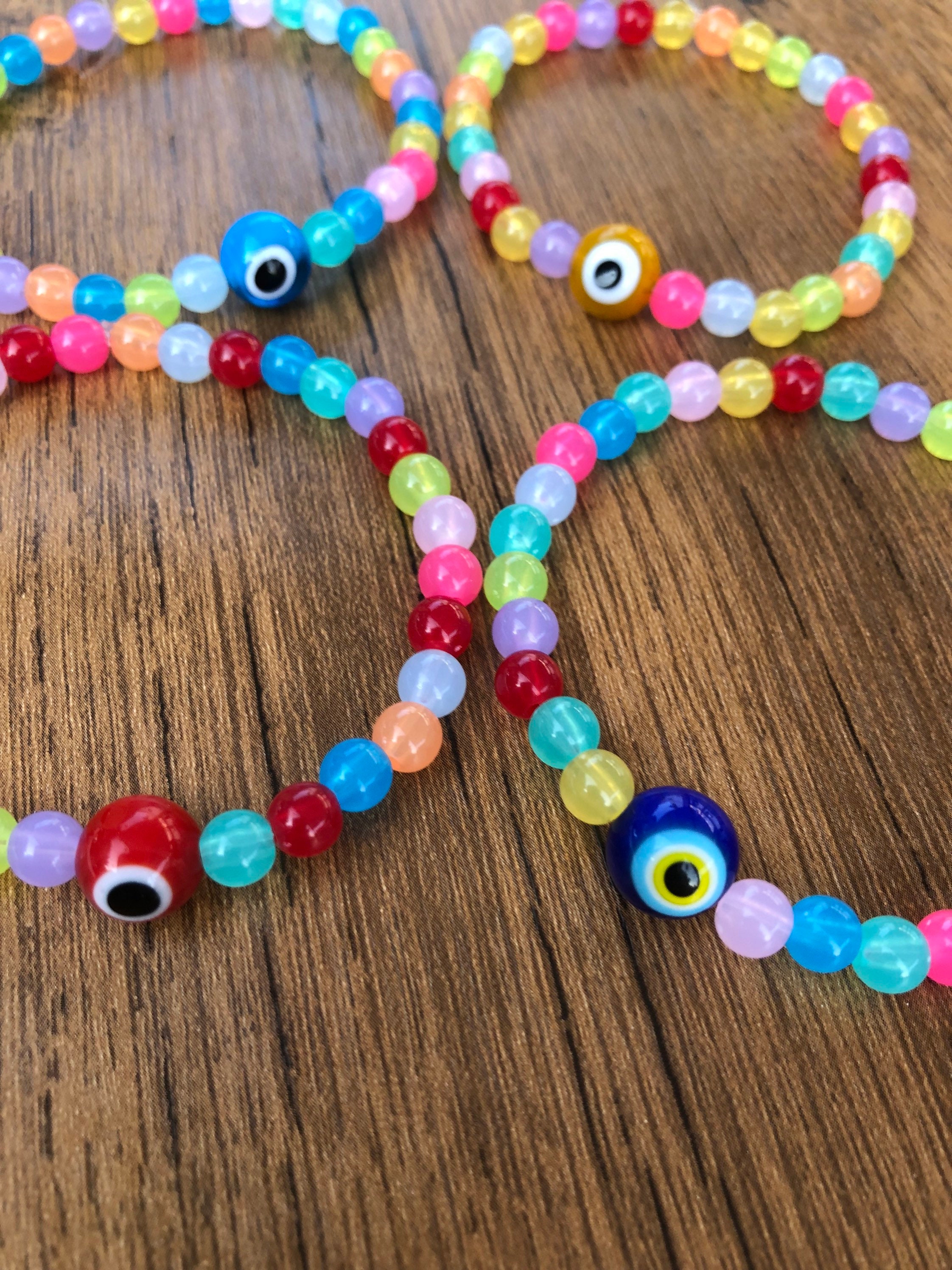 Dainty Evil Eye Boba Jelly Kandi Bracelet Evil Eye Protection
