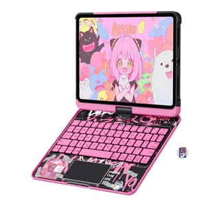 Custodia con tastiera trasparente per iPad 360 / Retroilluminazione RGB / Trackpad multi-touch / Ricarica rapida USB-C / Accessori per iPad, iPad PRO, Air e altro