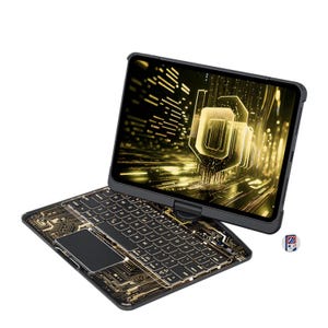Custodia con tastiera trasparente per iPad 360 / Retroilluminazione RGB / Trackpad multi-touch / Ricarica rapida USB-C / Accessori per iPad, iPad PRO, Air e altro