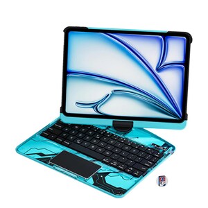 Custodia con tastiera trasparente per iPad 360 / Retroilluminazione RGB / Trackpad multi-touch / Ricarica rapida USB-C / Accessori per iPad, iPad PRO, Air e altro