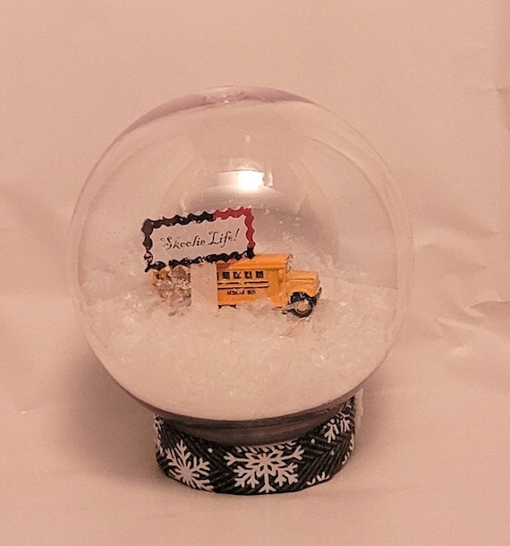 Home Décor Home & Living School Bus Snow Globe Yellow Bus Skoolie Snow