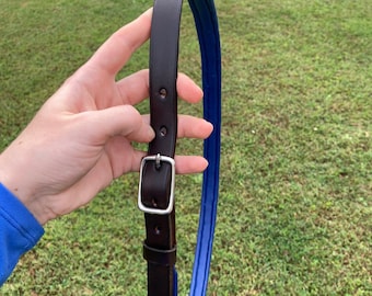 Personalized Horse Neck Strap - 3/4" Wide Full Grain Leather w/ Optional Lambskin Padding, 3 Sizes Available “Grab Strap” / "Oh Crap Strap"