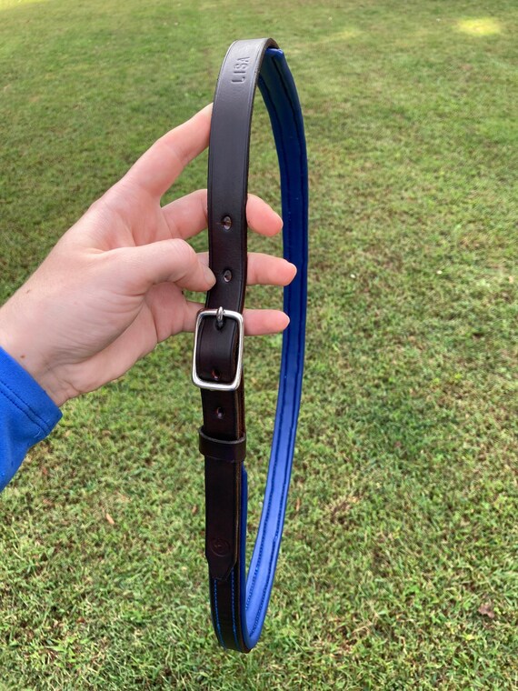 Personalized Horse Neck Strap - 3/4" Wide Full Grain Leather w/ Optional Lambskin Padding, 3 Sizes Available “Grab Strap” / "Oh Crap Strap"