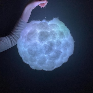 11” Multicolor LED Cloud Lamp,Medium Led Hanging Cloud Lamp, Dreamy Cloud Lamp, Fluffy Cloud Decor, Nursery Room Night Light, Christmas Gift