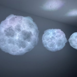 Set of 3 LED Hanging Cloud Lamps, Multicolor LED Cloud Lamp, Bulk Cloud Lamp, Fluffy Cloud Decor, Nursery Room Decor, Christmas Gift
