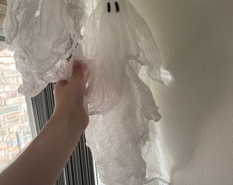 Large Cheesecloth Ghost Halloween Decorations, Hanging Ghost Decor, Handmade Halloween Decor