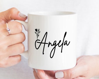 Mug personnalisé 11oz, Mug mignon, Cadeau pour elle, Mug de nom personnalisé, Mug de café, Cadeaux de Noël, Cadeaux de mariage, Cadeaux de Vacances, Cadeaux d’anniversaire