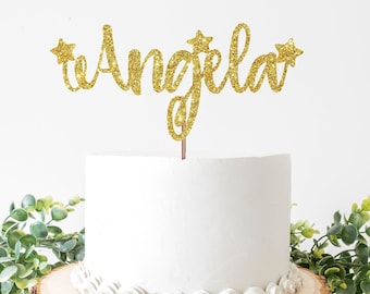 Custom Name Birthday Cake Topper | Personalized Custom Glitter Name Cake Topper Party Decor