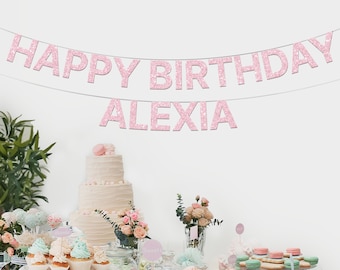 Custom Happy Birthday Banner, Happy Birthday Name Sign, Personalized Birthday Banner, Custom Name Birthday Banner, Happy Birthday Custom