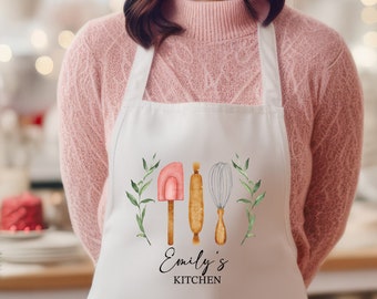Personalized Kitchen Apron, Custom Cooking Apron, Mother's Day Cooking or Baking Apron, Mother's Day Gifts, Gifts for Mom Grandma