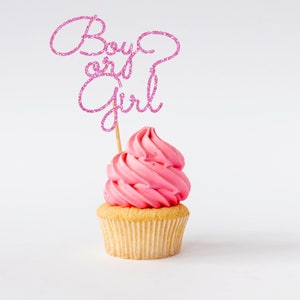 Boy or Girl Cupcake Toppers, Gender Reveal Cupcake Toppers, Baby Shower Cupcake Toppers, Baby Shower Party Decorations