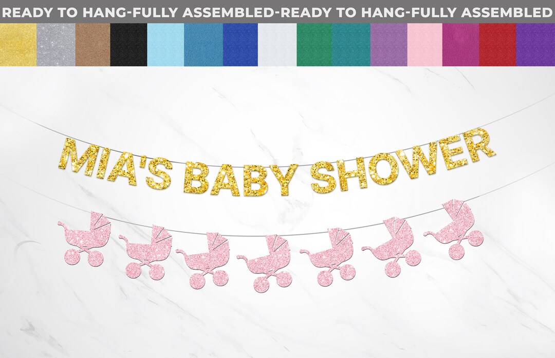 Custom Baby Shower Banner, Baby Name Sign, Personalized Baby Shower