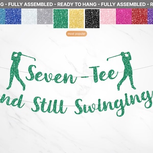 Personalized Golf 70th Birthday Banner, Seven Tee and Still Swinging Banner, 70th Birthday Party Decorations, Golf Theme Party Decor
