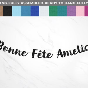 Custom Bonne Fête Banner, French Happy Birthday Banner, Personalized Bonne Fête Banner, French Birthday Banner