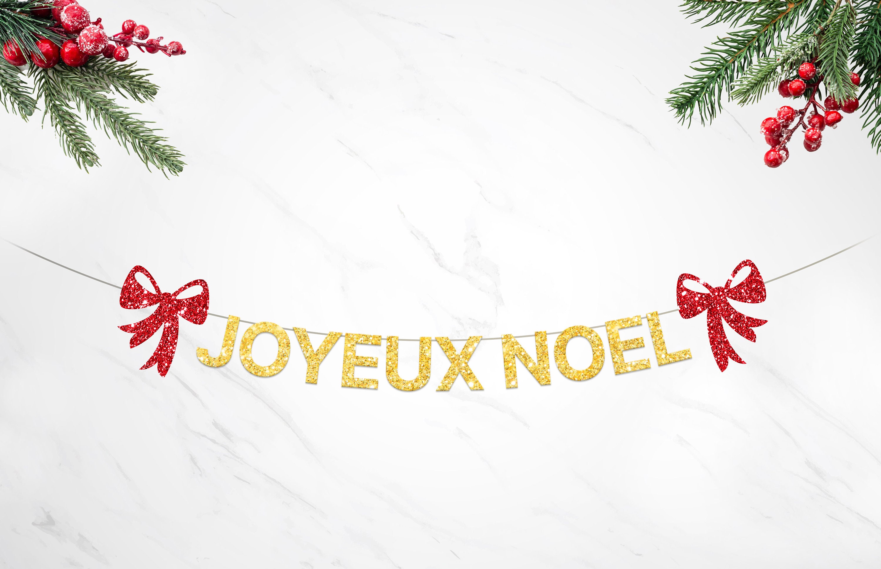 Joyeux Noel Banner, Joyeux Noel Garland, Merry Christmas Banner, Christmas  Home Decorations, Holiday Season Banner, French Letter Banner 