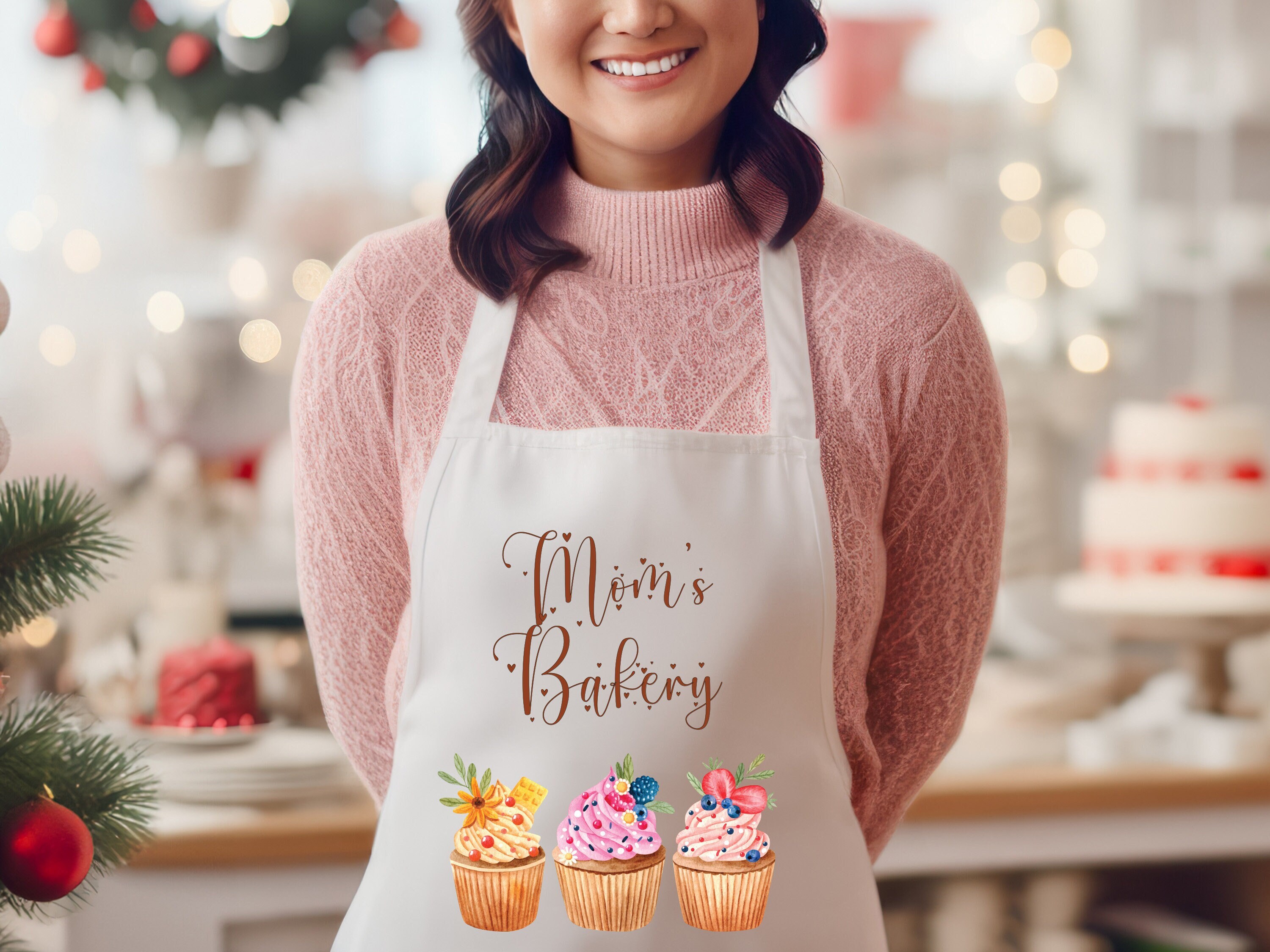 Personalized Apron, Custom Kitchen Cooking Apron, Mother's Day Gifts, Cute Baking Apron, Housewarming Gifts for Friend Sister Mom Grandma