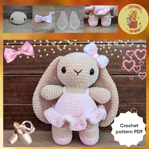DIGITAL PATTERN: Ballerina Bunny Crochet Plushie