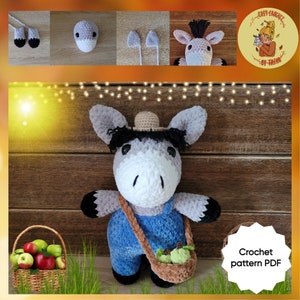 DIGITAL PATTERN: Donkey crochet plushie