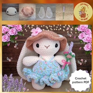 DIGITAL PATTERN: Flower Bunny Crochet Plushie