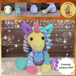 DIGITAL PATTERN: Raggedy Unicorn Crochet Plushie