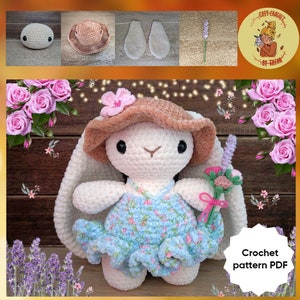 DIGITAL PATTERN: Flower Bunny Crochet Plushie